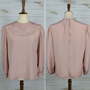 SOLD vintage Pink Victorian Prairie Blouse